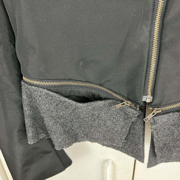 Improvd Jacket Women’s L Gray Wool Blend Hooded Goth zippers - Picture 4 of 8